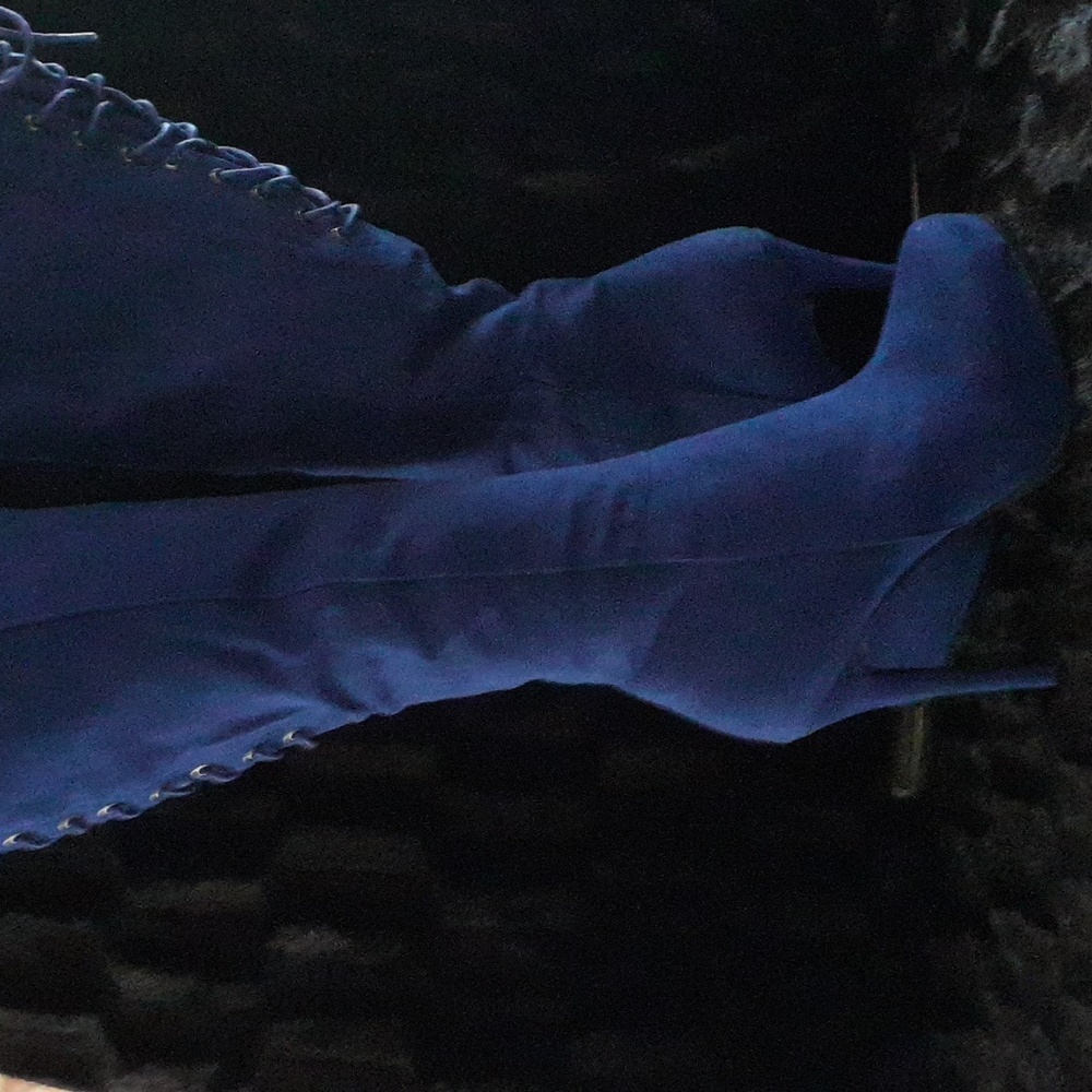 Too Lifted Blue Knee High Boots